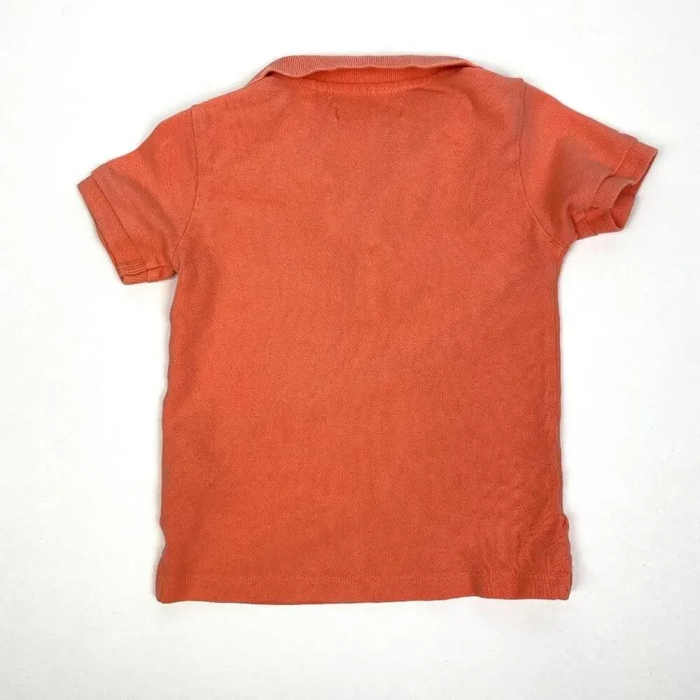 Zara Boys Short Sleeve Coral Orange Polo Shirt 2-3